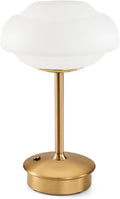9" Mini Cordless Table Lamp with Cloud-Shaped, Small Rechargeable Battery Operated Lamps, 3-Way Touch Dimmer, Portable Brass Bedside Night Light for Restaurant Dining Kitchen Bathroom Patio Side Table