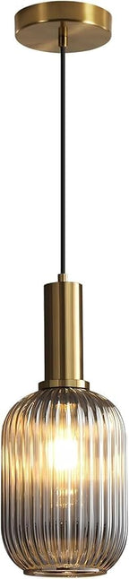 KCO Lighting Mini Smoke Glass Pendant Light Fixture 1-Light Brushed Gold Pendant Lights Kitchen Island Minimalist Globe Pendant Lighting Mid Century Modern Entry Hanging Light