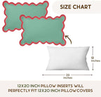 Folkulture Christmas Throw Pillow Covers 12x20 Lumbar – Decorative Couch Pillows for Living Room, Set of 2 Cute Outdoor Boho Pillow Covers, Green Xmas Throw Pillows for Christmas Décor