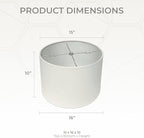 Royal Designs Shallow Drum Hardback Lamp Shade, Linen Eggshell, 15 x 16 x 10