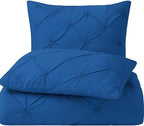 COTTON STICH King Pillow Shams Set of 2, Zipper Closure, New Blue Pinch Pleated Pillow Shams 20x36 Pillow Covers Hotel Quality 100% Egyptian Cotton 600 Thread Count Gorgeous Decorative