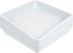MECCANIXITY Plant Pot Saucer 6 Inch Plastic Square Flower Drip Tray for Indoor Outdoor, White Pack of 10