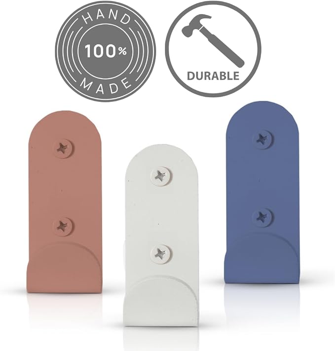 Heavy-Duty Wall Hooks for Hanging (Set of 3) – Stylish Metal Hooks for Coats, Backpacks, Towels & Bags | Decorative Wall Hooks in Chic Pastel Colors for Entryways, Kids’ Rooms & Bathrooms