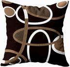 CAPSCEOLL Throw Pillow Cover Brown White Grey Geometric Circle Printing Pillowcase 20X20 Inch Set of 2 Home Decor Zipper Square Classic Style Pillowcase for Living Room