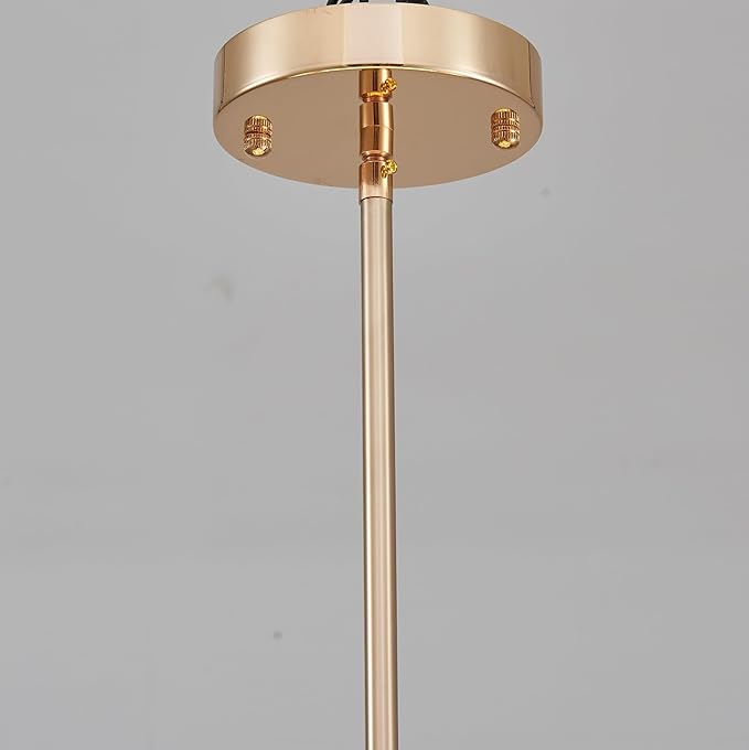 Shrine Lighting Chandeliers, Modern Design, Perfect Drum Pendant Light for Dining Room, D17.3'' × H9.4'', Adjustable 35'', 4 x E12 Sockets, Two Cloth Gold Lampshades & Gold Frame Finish