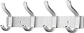 Wall Hooks Heavy Duty, 12 Inch Coat Rack Wall Mount with 4 Hooks, Silver Wall Hooks for Hanging Backpack, Bag, Purse, Clothes, Hat, Coat, Towel | Entryway & Bathroom Storage Organization Hanger