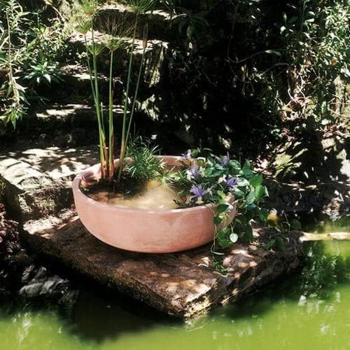 Crescent Garden Extra Large Outdoor Planter Bowl with Drain Hole for Water Gardens, Fountain, Landscaping - 40" W x 15" H (Caviar Black)