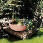 Crescent Garden Extra Large Outdoor Planter Bowl with Drain Hole for Water Gardens, Fountain, Landscaping - 40" W x 15" H (Caviar Black)