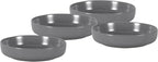 HomeVss, Nordic Shape Rising Rim Stoneware 20pc Dinnerware Set, Matte Grey with Speckle Finished Effect