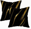 CAPSCEOLL Black Gold Throw Pillow Covers,Modern Abstract Art Painting Throw Pillows for Couch,Black Pillow Covers 18X18 Inch 2 Pcs Square Cushion Cover Gift for Couch Sofa