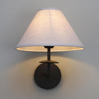 PERMO Vintage Antique Wall Sconce Black Linen Sconce wiht 11" Tapered Shade Hardwired Sconces Indoor Wall Lights for Living Room Bathroom Bedroom Hallway Entertry