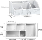 Luxspire Bathroom Counter Organizer, 5 Slot Toothbrush Holder, Marble Bathroom Accessories, Gravel White