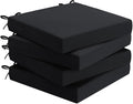 AAAAAcessories Outdoor Seat Cushions for Chairs, Waterproof, Fade-Resistant Patio Furniture Replacement Cushions, 18.5" x 16" x 3", Set of 4, Black