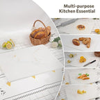 Natural Marble Cutting Board For Kitchen, 16 x 20 Inch White Marble Slab Pastry Board With Non-Slip Feet For Baking, Cheese, Charcuterie, Chocolate, Ares Gold