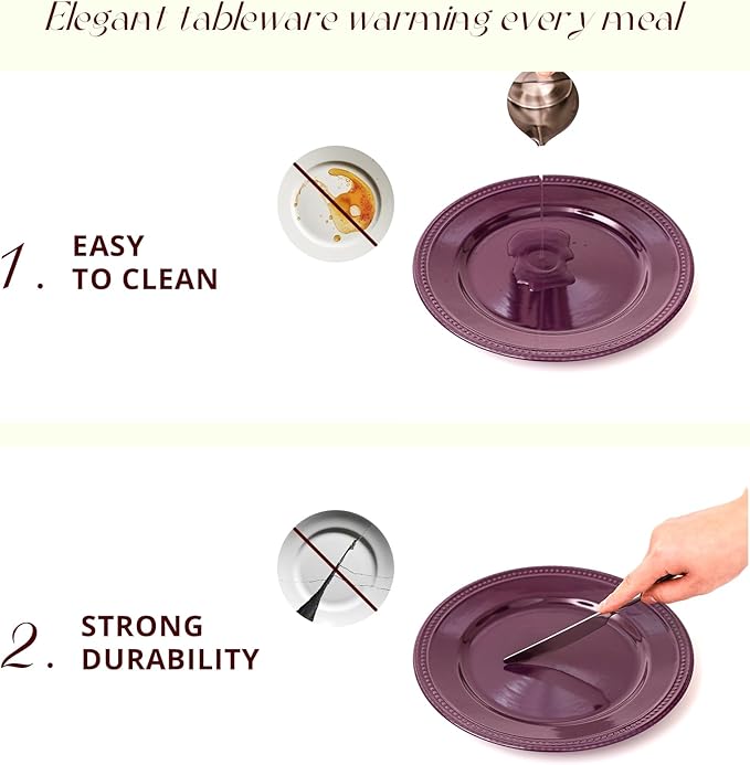 Pearl Dots Stoneware Dinnerware Set (16pc Set, Purple)