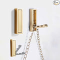 Foldable Coat Hooks 2 Pack,Heavy Duty Wall Hooks for Hanging Coats Towels Backpacks Bags Brushed Gold Towel Hooks for a Functional Home (Gold, 2)