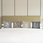 JINYO Boho Neutral Floral Pillow Covers 18x18 Set of 4, Minimalist Elegant Rustic Flower Botanical Decorative Throw Pillow Covers for Living Room Bedroom Home, Floral Flower Room Decor