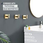 KOKOSIRI Robe Hooks Bathroom Towel Coat Hook for Bath Kitchen Wall 3 Pack Brushed Gold Stainless Steel B1013BG-P3