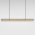 Crystal Black Rectangular Chandelier Light Fixture,72 in Large Dining Room Chandelier Over Table,Modern Chandeliers for Living Room,Arcachon Chandeliers,Kitchen Island,Includes 80xG4 Bulbs