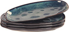Ceramic Serving Platters - Set of 4 Oval Salad Plates for Entertaining, Modern Kitchen Dishes for Dinner, Fruit, Salad, Serving Trays, Oval Plates 11.2 Inch