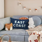 Coastal Throw Pillow Cover 12x20, Navy Blue Preppy East Coast Coquette Decor for Girls Room College Sofa Couch, Trendy Retro Dorm - Navy Blue