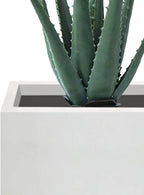 Kante 12 Inch Square Concrete Planter for Outdoor Indoor Home Patio Garden, Large Plant Pot with Drainage Hole and Rubber Plug, Pure White