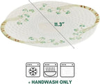 Belleek Classic Shamrock 11" Bread Plate - Handmade Porcelain Ceramic Serving Platter with Handles - White Decorative Serving Tray - Oven Safe Serving Dish, Tray for Kitchen Counter