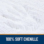 OLANLY Bathroom Rugs 70x24, Extra Soft Absorbent Chenille Bath Rugs, Rubber Backing Quick Dry, Machine Washable Bath Mats for Bathroom Floor, Tub and Shower, Home Decor Accessories, White