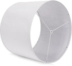 Drum Lamp Shades Set of 2, White Large Lampshades 15" Top X 15" Bottom X 12" Height, ALUCSET Large Lampshades Spider Fitter, Natural Linen Lamp Shade, Easy Assembly Required with 2 Lampshade Holders