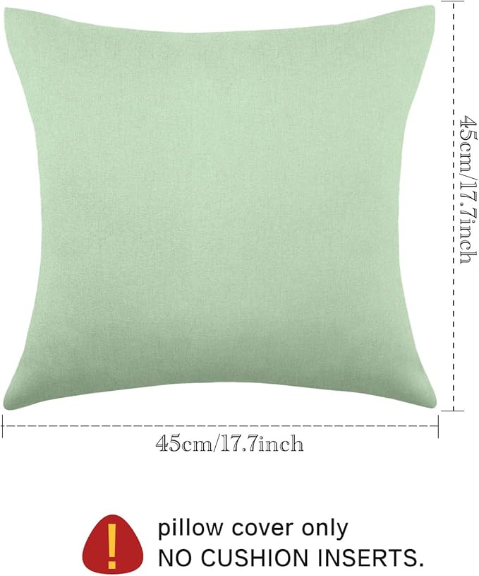 Boao 4 Pack Christmas Decorative Outdoor Waterproof Throw Pillow Covers Square Patio Balcony Garden Waterproof Cushion Case PU Coating Pillow Shell for Couch Bed Patio Sofa, 18 x 18 Inch(Light Green)