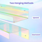 upsimples Acrylic Shelves for Wall Decor, 15" Display Shelf for Perfume, Skincare, Nail Polish, Wall Organizer for Bathroom, Bedroom, Living Room, Playroom, Kids Bookshelf, Iridescent, 4 Pack