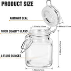 SPANLA Spice Jars, 24 Pack 4oz Small Glass Jars with Airtight Hinged Lid, With 24 Spice Labels & Silicone Funnels, Airtight Glass Jars for Spices, Condiments Herb Seasoning Art Craft Storage