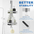 2-Tier Shower Caddy Over Shower Door - Shower Caddy Hanging Rack Organizer No Drilling, Brushed Nickel Stainless Steel Shower Shelf for Bathroom