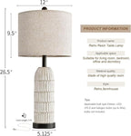 OYEARS 26.5" Table Lamps Set of 2 - Bedside Lamp with USB A+C Charging Ports,Rustic,Perfect for Nightstands and Bedrooms,Black