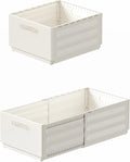 2 Pack Expandable Plastic Storage Boxes, Multi-Purpose Folding Organizer, Drawer Storage Divider For Bedroom, Kitchen And Snack Storage (XL)