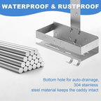 2-Tier Shower Caddy Over Shower Door - Shower Caddy Hanging Rack Organizer No Drilling, Brushed Nickel Stainless Steel Shower Shelf for Bathroom