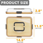SpaceAid Charcuterie Board with Clear Lid, Portable Travel Cheese Cutting Boards for Picnic Accessories, Bamboo Serving Tray with Lids, House Warming Gifts, Black Handles, 1 Compartments