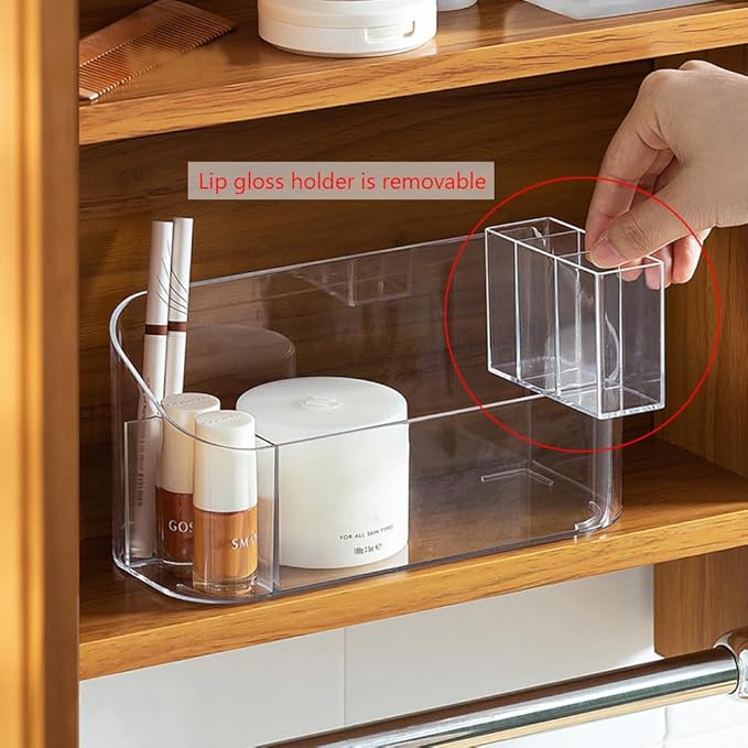 Poeland Makeup Organizer Medicine Cabinet Shelves Organizer Cosmetic Display Case Storage Box for Vanity Countertop Bathroom