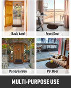 tchdio Door Mat Outdoor Indoor Entrance Doormat-Semicircular Durable Rubber Non Slip Front Door Mat for Outside Inside Entry Entryway Dirt Trapper WelcomeMat for Muddy Paws and Shoes-Brown 17”x30”