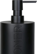 Matte Black Conditioner Dispenser Luxurious Refillable Pump Bottle with Black Resin Pump and Embossed Text, Durable Design for Bathroom and Shower
