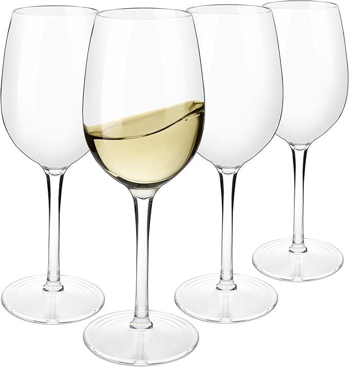 Tritan-Plastic Floating Red Wine Glasses for Pool Set of 4, 12.5 oz Holiday Drinkware Durable Wine Glasses with Long Stem, Ideal for Home, Party, Wedding, Beach
