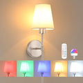 Battery Operated Wall Sconce, 120H Usage Time 22.6" Rechargeable Wall Light with Dimmable Bulb, 12 Colors Wall Sconce for Bedroom Living Room, Silver