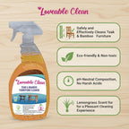 EcoDecors SnazzyCorner 18" Teak Wood Corner Shower Shelf, Fully Assembled | Loveable Teak Oil Spray Bottle, 24 oz | Loveable Teak Cleaner 32 oz