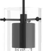 Alice 1-Light Pendant Ceiling Light Fixture, Integrated Led and Premium Bubble Glass, for Kitchen Island, Hallway, Entryway, Passway, Dining Room, Bedroom, Balcony Living Room (Black)