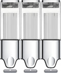 3-in-1 Quadrate Dispensers for The Shower,Shower soap Dispenser,Conditioner Dispenser, Shampoo Dispenser,No Drilled Wall Mounted Distributor,Hotel,Bathroom,Home (Triple, Colorless)