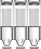 3-in-1 Quadrate Dispensers for The Shower,Shower soap Dispenser,Conditioner Dispenser, Shampoo Dispenser,No Drilled Wall Mounted Distributor,Hotel,Bathroom,Home (Triple, Colorless)