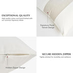 EVERGRACE x Kinsey Walsh Signature Velvet Panel Cotton Pillow Covers Set of 2, Decorative Pillow Covers 20"x20" for Couch, Square Cushion Cases for Sofa Bedroom Living Room, Off White Pearl