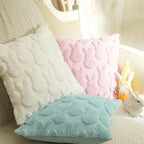 GEEORY Easter Bunny Soft Plush Pillow Covers, 16 x 16 Inch Set of 2, Fluffy Faux Fur Wool Decorative Farmhouse Cushion Case for Sofa Home Decoration Pink GC015-16