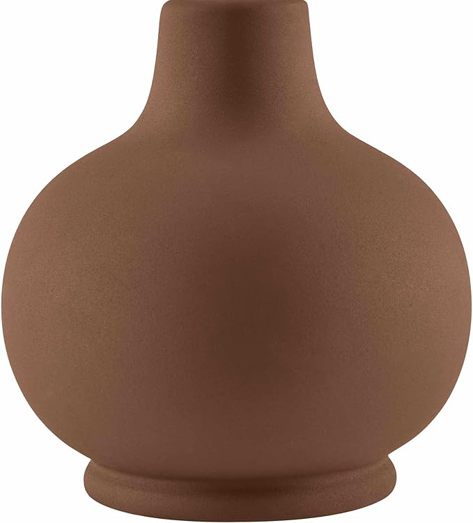 BoutiqueRugs Navarro Boho Ceramic Bedside Table Lamp for Bedroom Nightstand and Living Room - Shade Rattan - Brown, Beige - 13" H