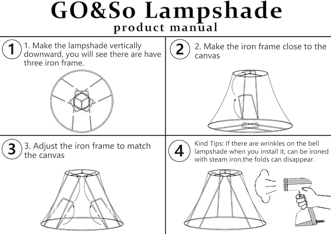 GO&SO 1 Pack Gray Bell Lamp Shades Fabric Lamp Shade,Modern Lamp Shade For Table & Floor Lamp Shade Replacement,6.5"Top x 13"Bottom x 11.2"Slant Height x 10.5''Vertical Height(Spider), Easy Assembly